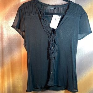 Vintage 90’s “the Limited” sheer black blouse. Size M. 38” chest.‎ B3